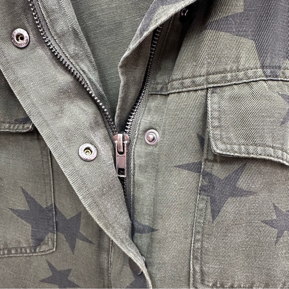 Rails Collins Jacket Sage With Black Stars Linen … - image 3